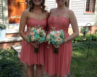 Wedding Dress with Turquoise Jewelry